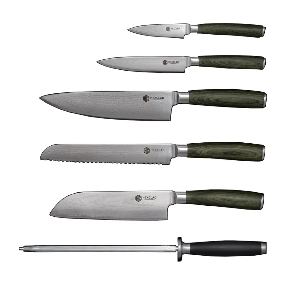 Hexclad knivset 6-delar, Damaskus stål