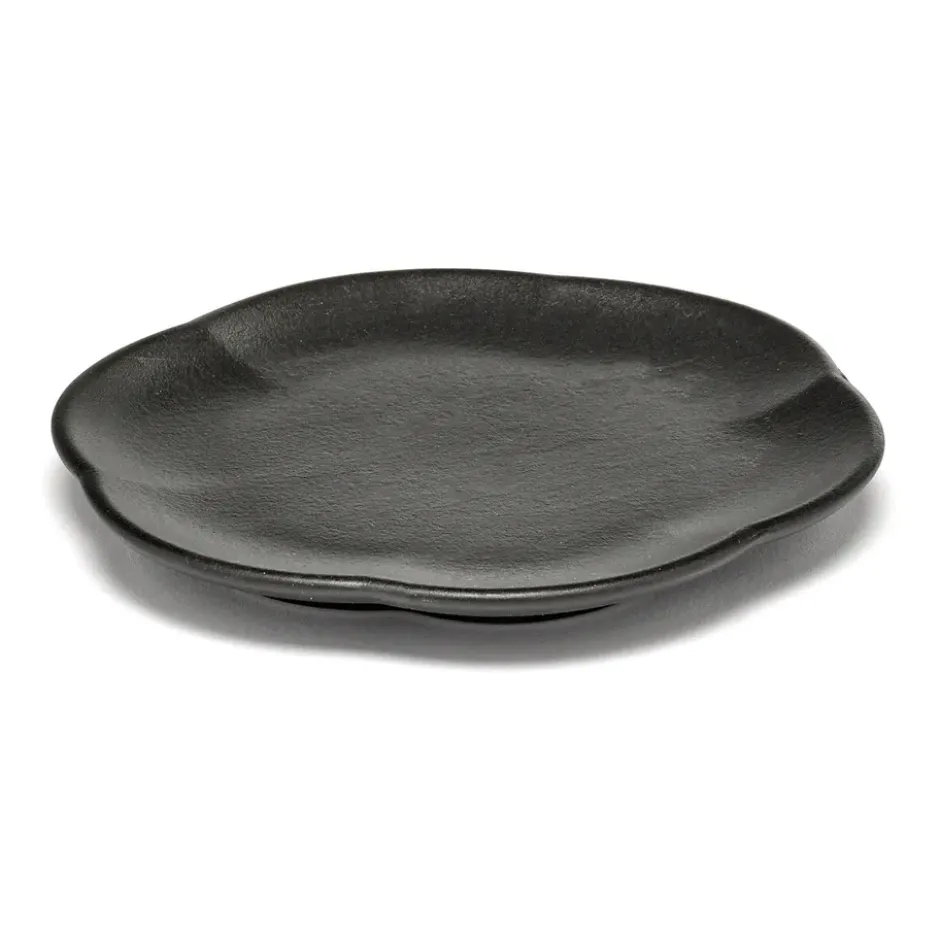 Inku räfflad tallrik M Ø13,9 cm, Black