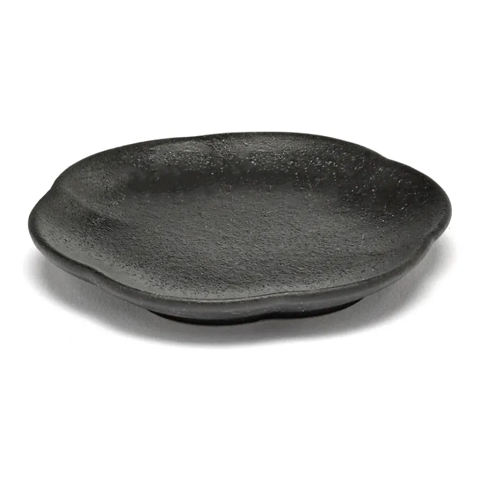 Inku räfflad tallrik S Ø8,9 cm, Black
