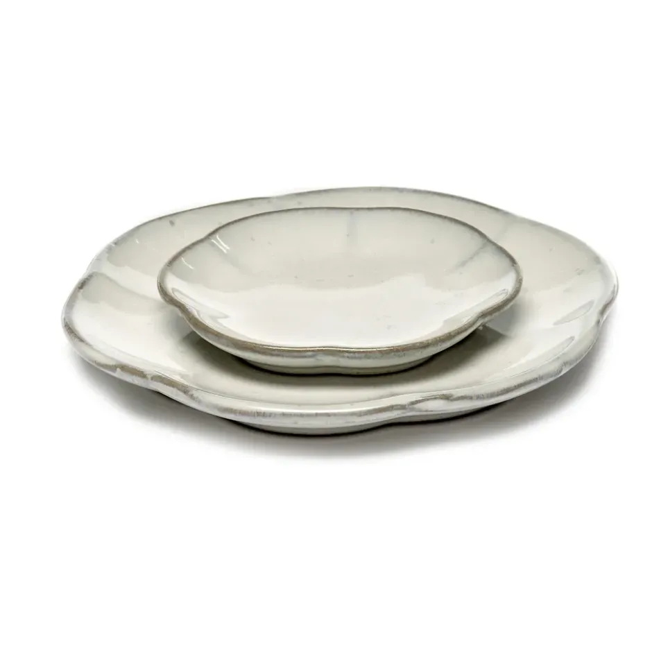Inku räfflad tallrik S Ø8,9 cm, White