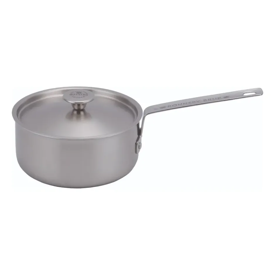 Inox kastrull rostfri med lock, 2,4 l