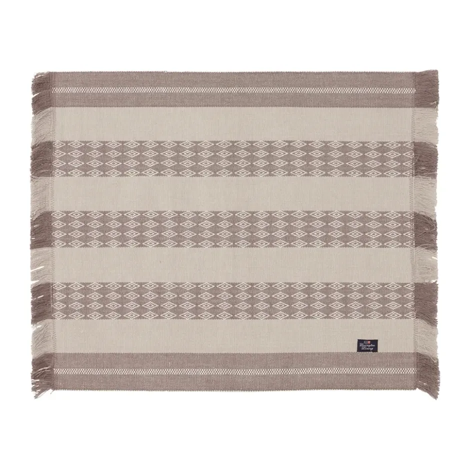 Jacquard Striped bordstablett 40x50 cm, Beige