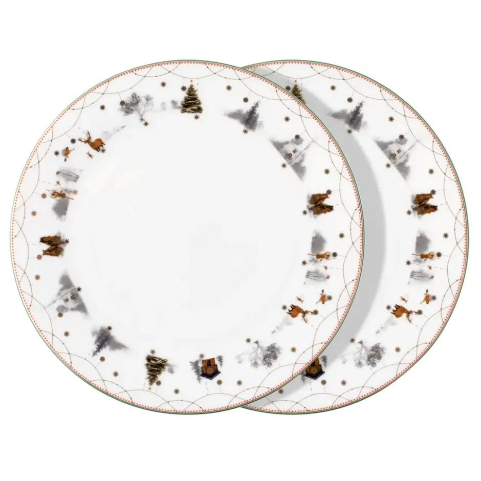 Julemorgen Story tallrik 25 cm 2-pack, Vit-multi