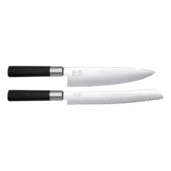 Kai Wasabi Black bröd- & kockkniv set, 2 delar