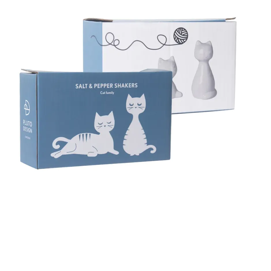 Katt salt & pepparströare, Vit
