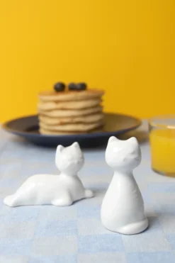 Katt salt & pepparströare, Vit