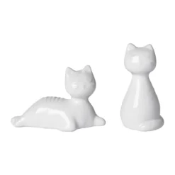Katt salt & pepparströare, Vit