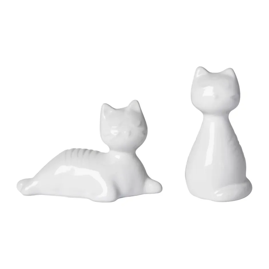 Katt salt & pepparströare, Vit