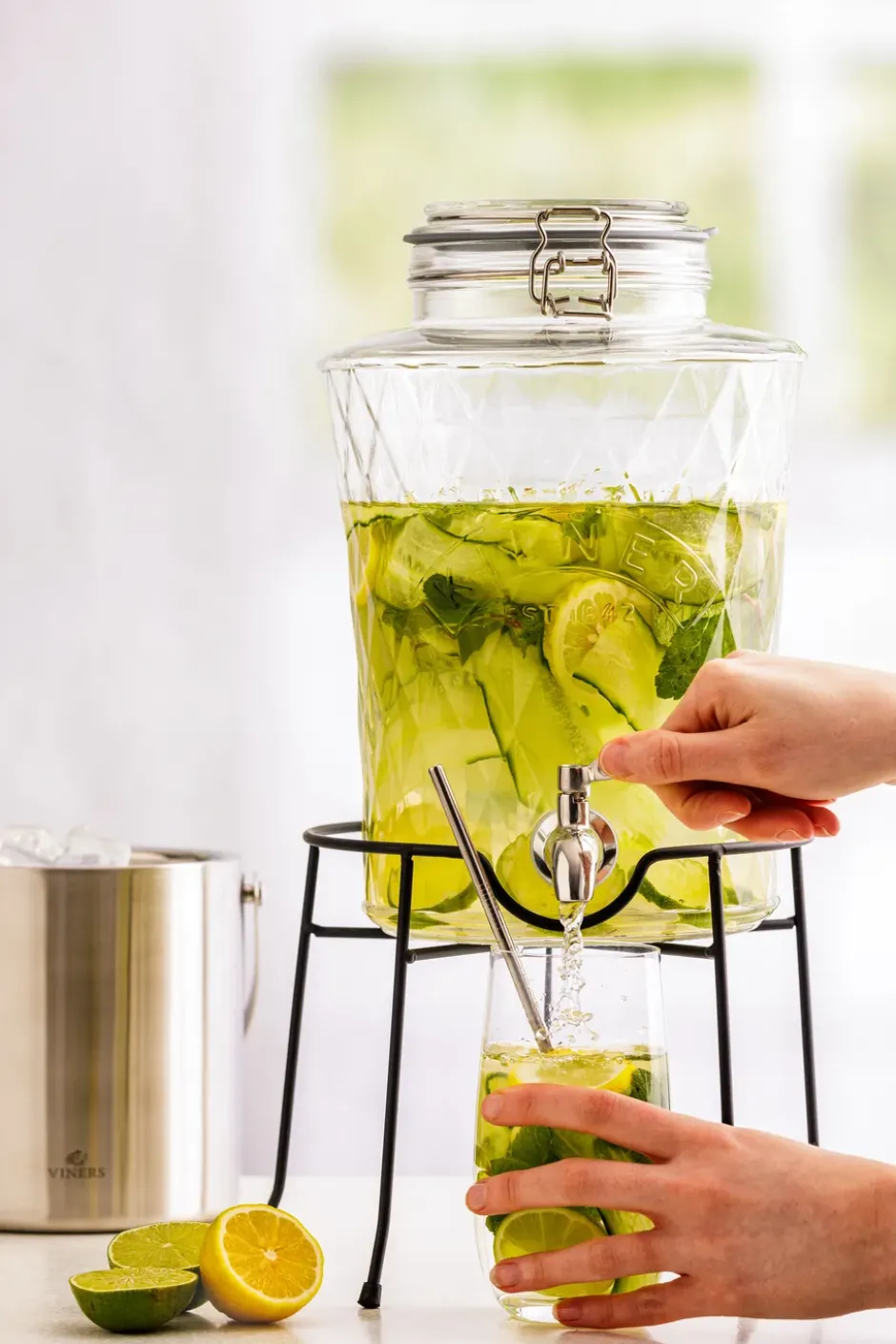Kilner DIAMANT dryckesdispenser med tappkran, Klar, 5 L