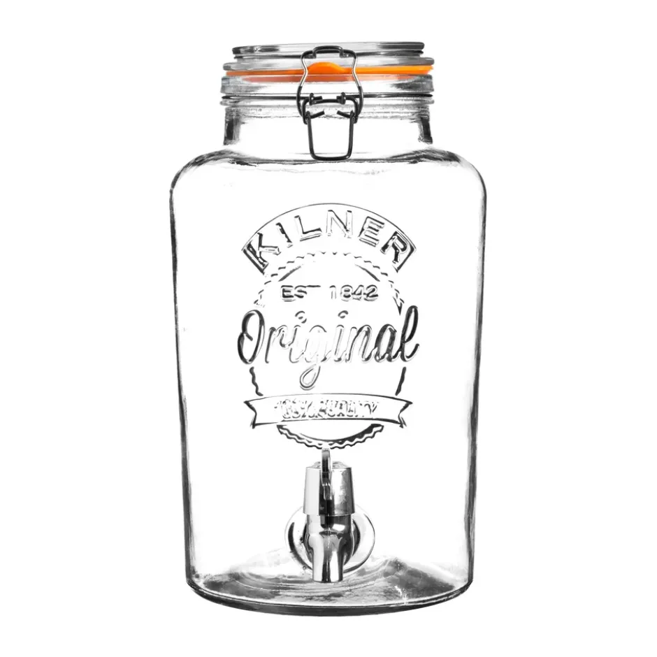 Kilner dryckesdispenser med tappkran, Klar-rostfritt stål, 8 L