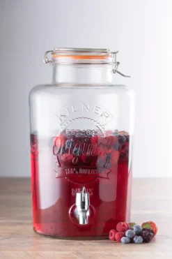 Kilner dryckesdispenser med tappkran, Klar-rostfritt stål, 8 L