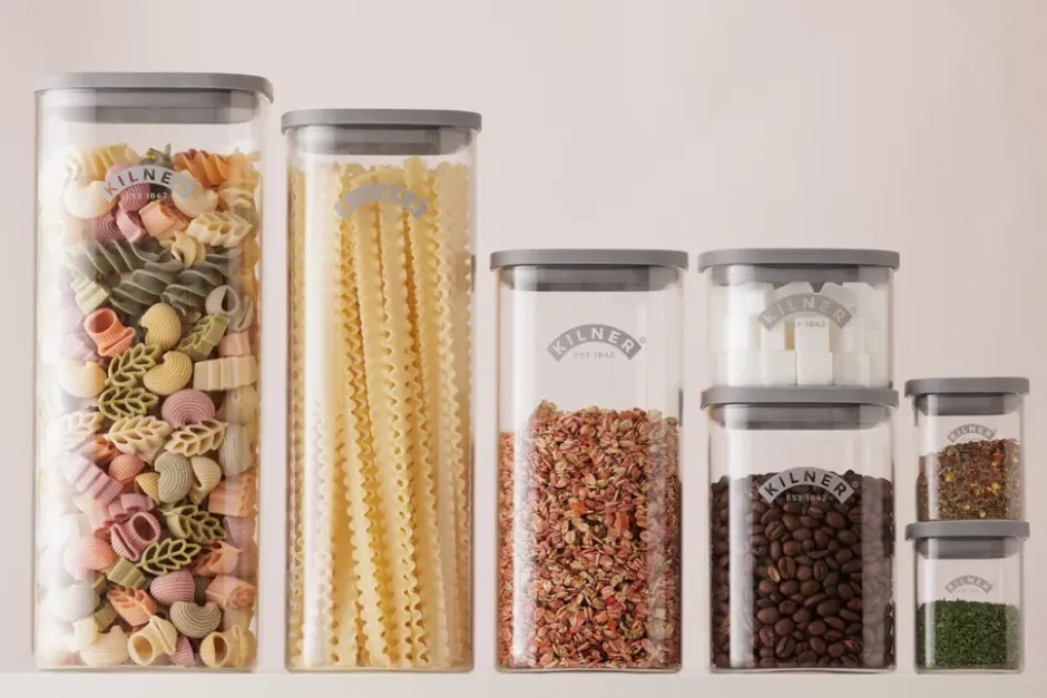 Kilner FRESH förvaringsburk, Klar-grå, 1,5 L