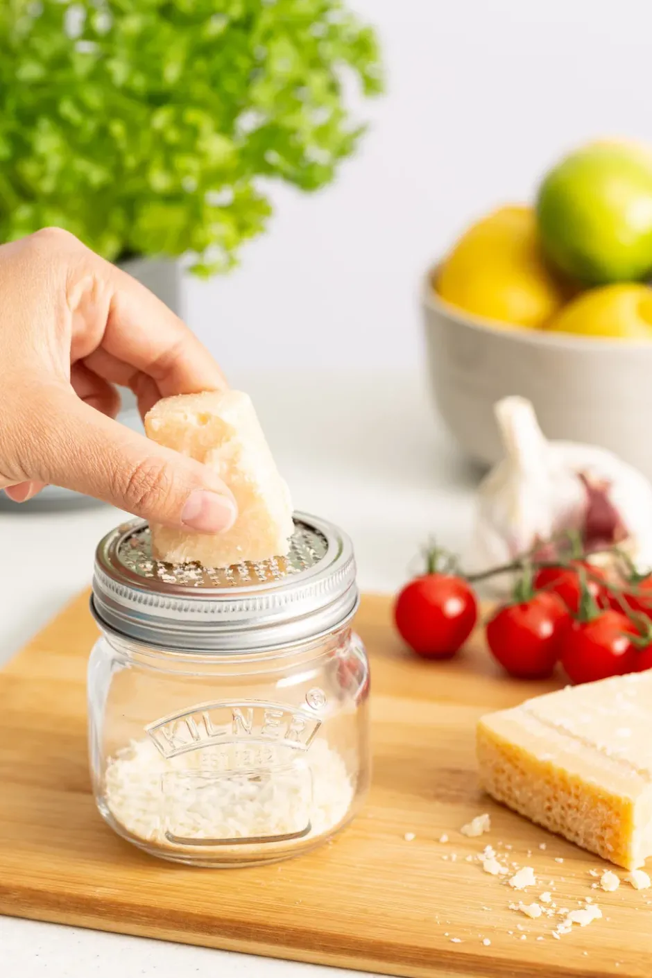 Kilner förvaringsburk med rivlock, Silver-klar, 250 ml