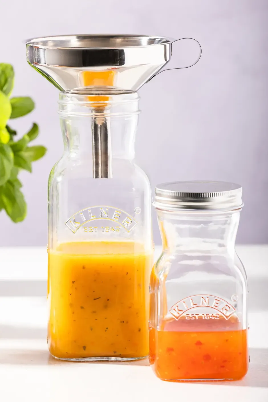 Kilner juice- och såsflaska, Klar-rostfritt stål, 1 L