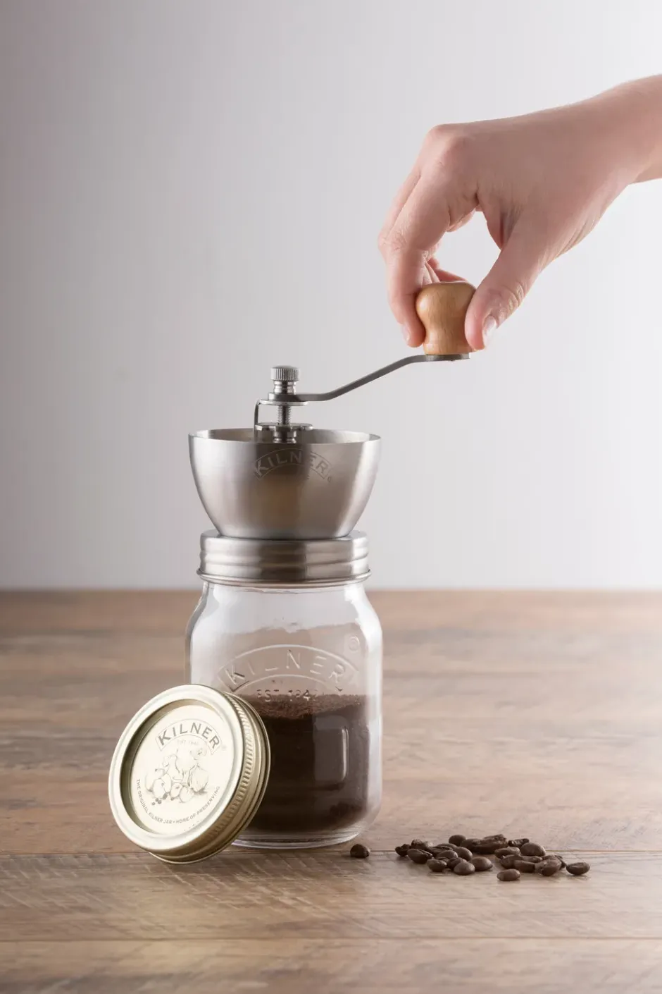 Kilner kaffekvarn, Klar-rostfritt stål, 0,5 L