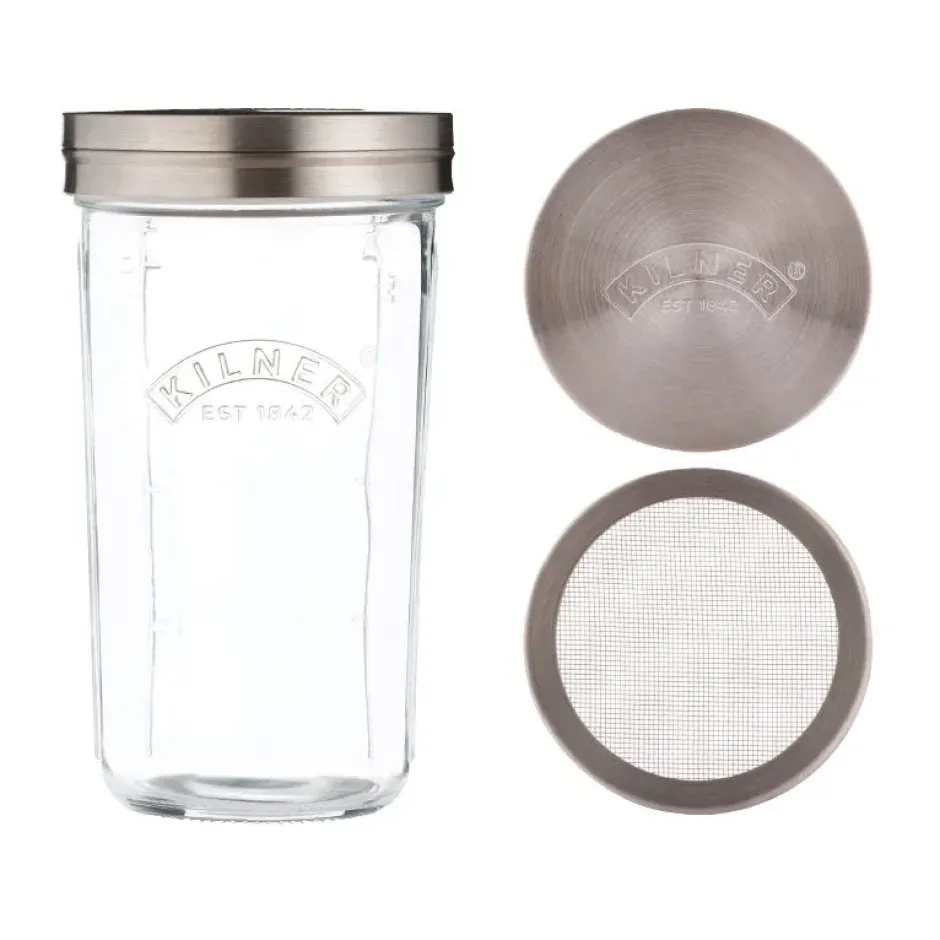 Kilner siktburk set, Klar-rostfritt stål, 0,5 L
