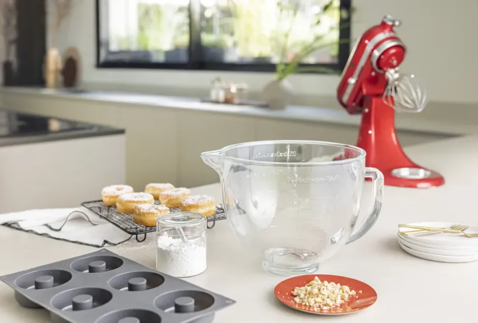 KitchenAid glasskål med lock 4,7 L, Klar