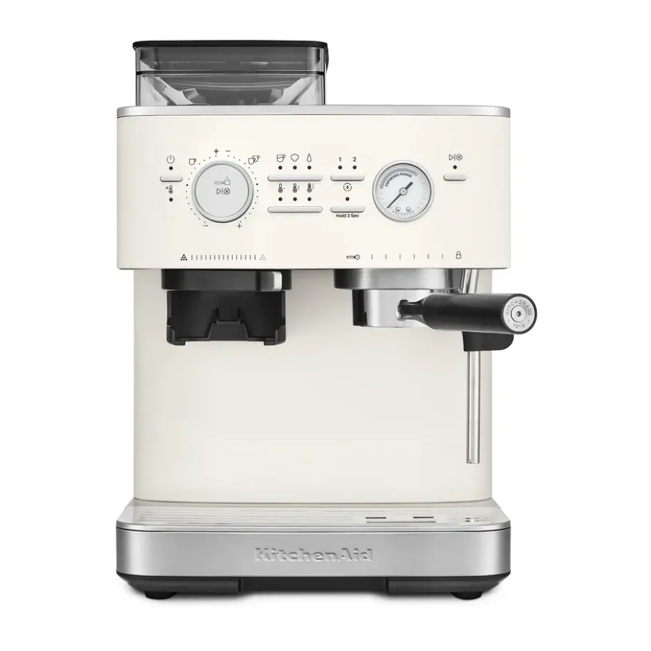KitchenAid halvautomatisk espressomaskin med kvarn, Porcelain white