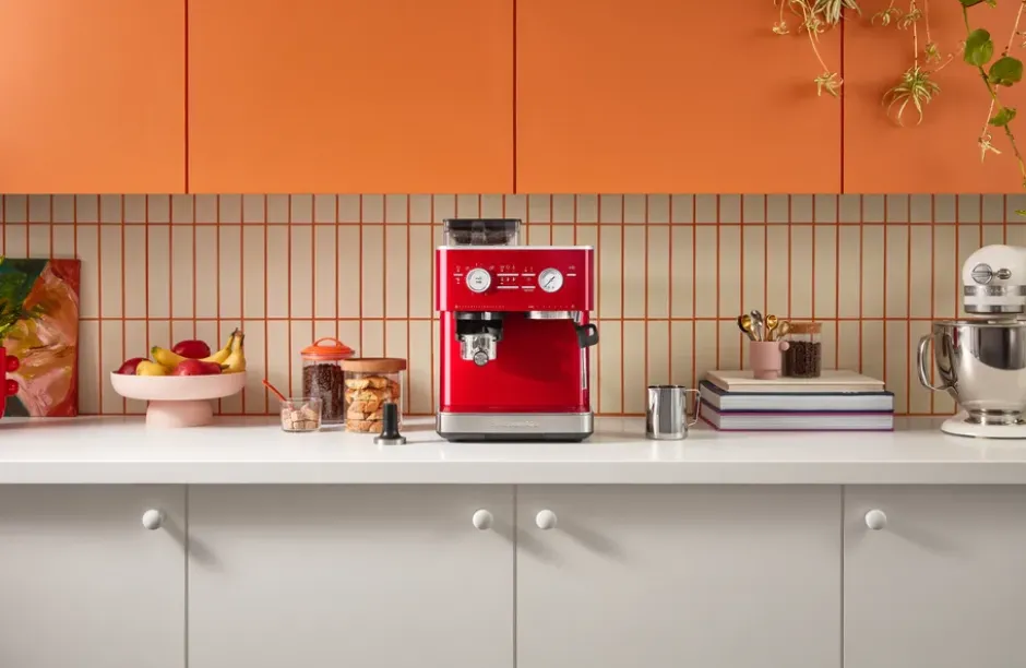 KitchenAid halvautomatisk espressomaskin med kvarn, Candy apple