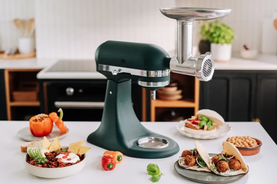 KitchenAid köttkvarn med korvhorn, Stainless steel
