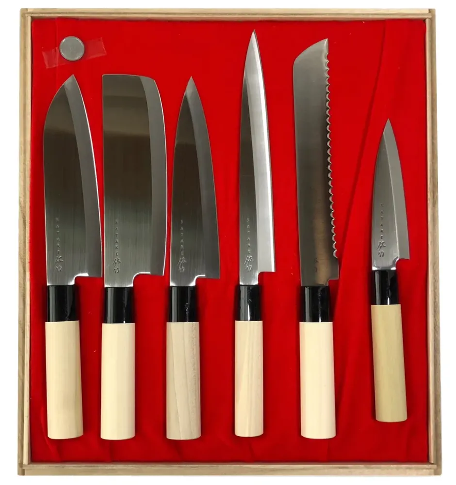 Knivset i balsabox 35x38 cm, 6 delar
