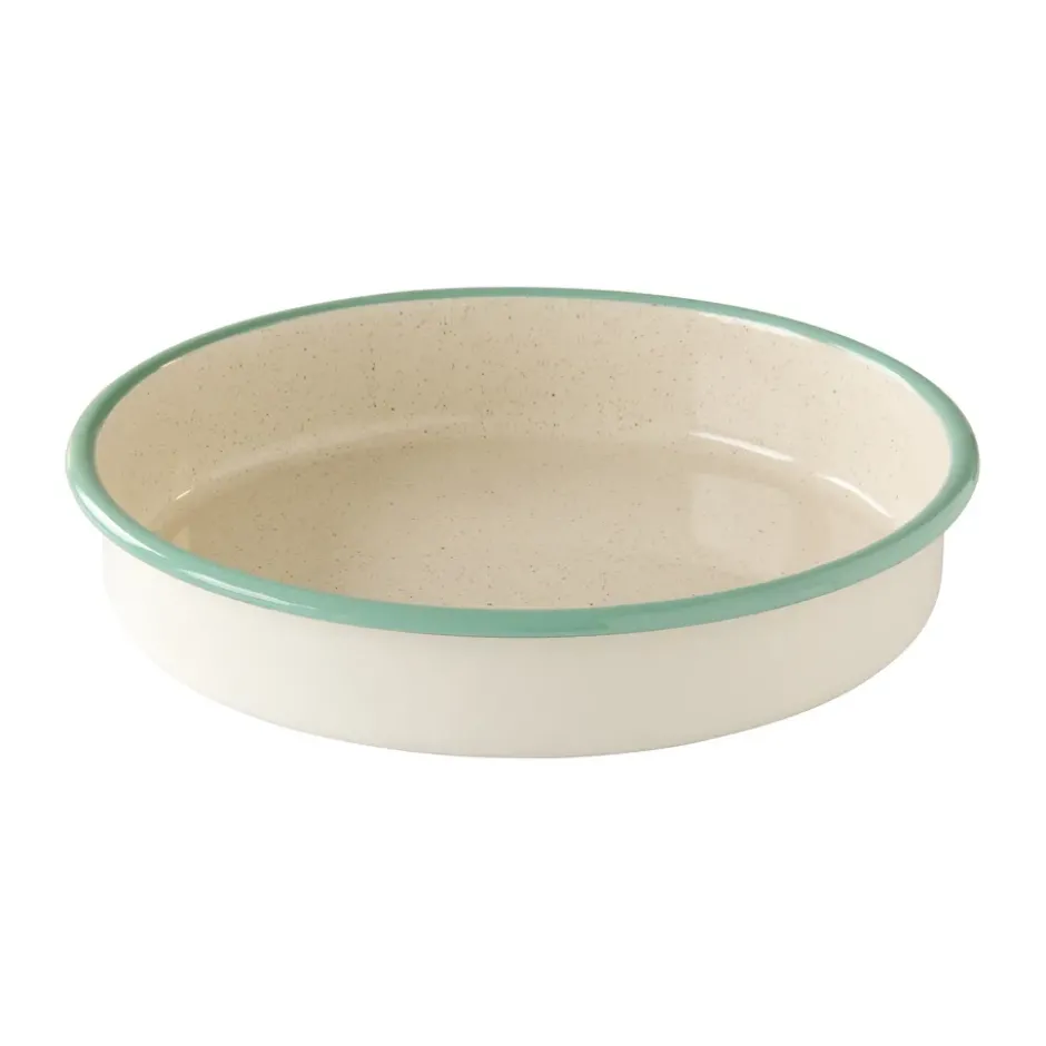 Kockums ugnsform, Cream lux-grön, rund, Ø28 cm