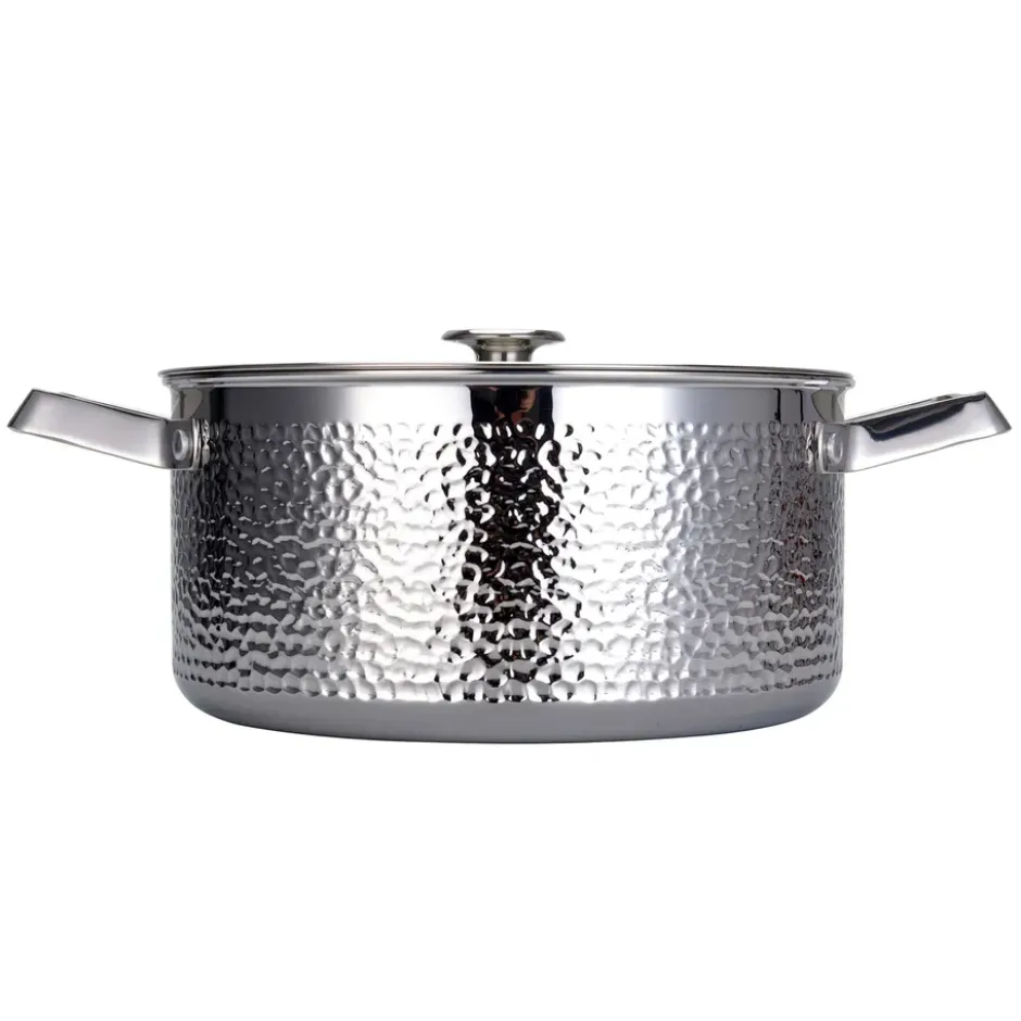 Kroma hamrad kromad gryta med lock, Pixel, 4 L