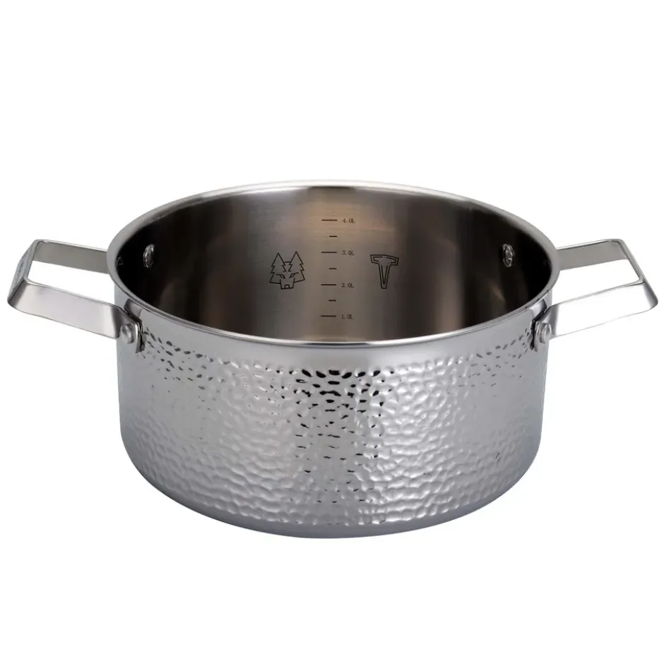 Kroma hamrad kromad gryta med lock, Pixel, 4 L