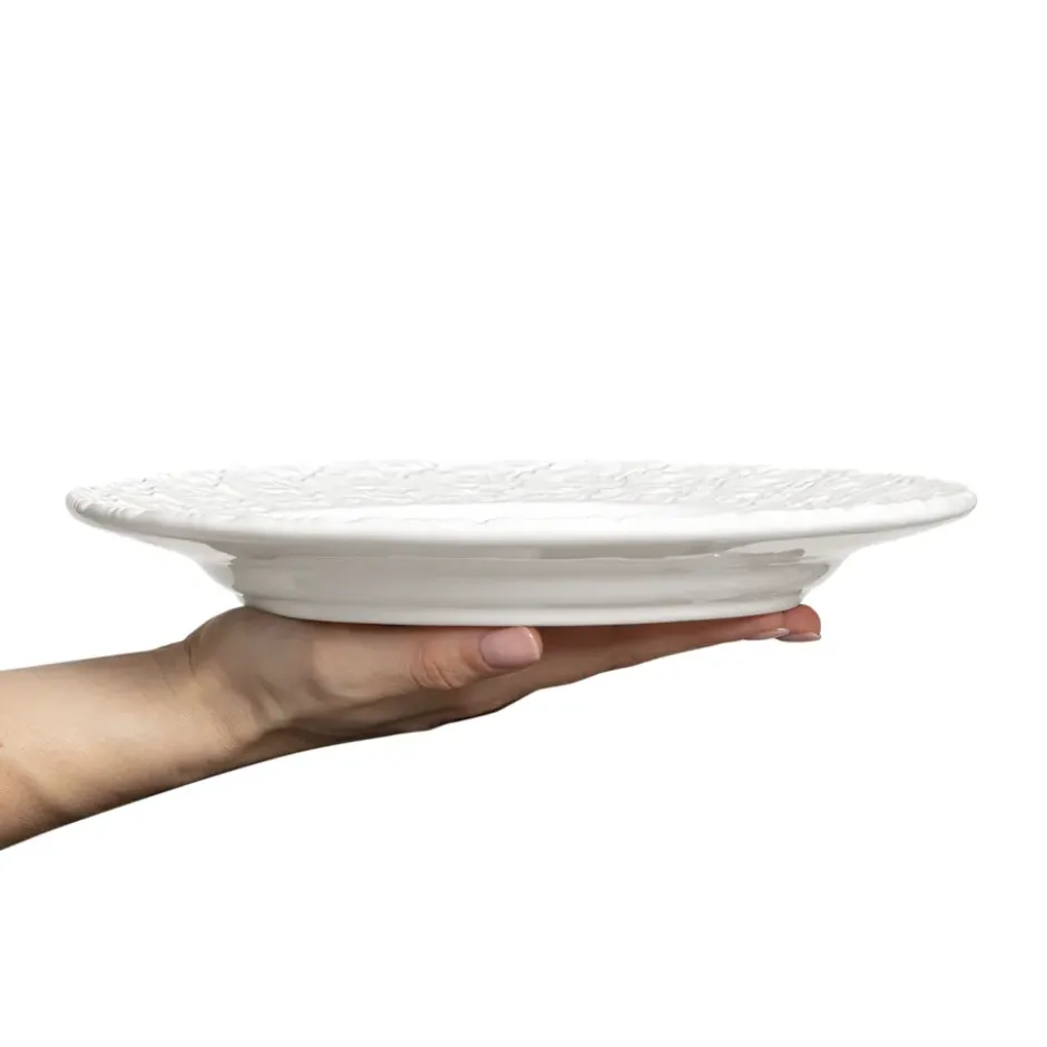 Lace tallrik 25 cm, Vit