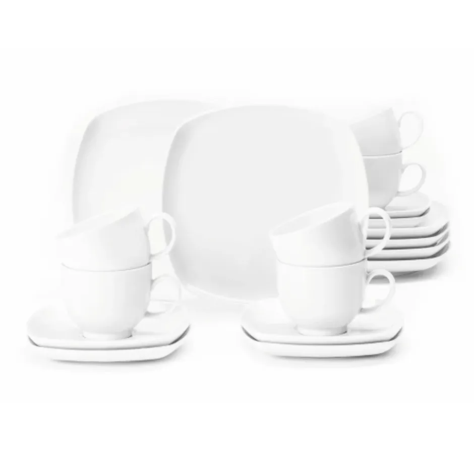 Lido kaffeservis kvadratisk 18 delar, Vit