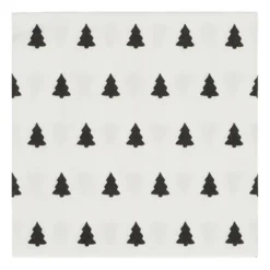 Linen trees servett 33x33 cm 20-pack, Black-white