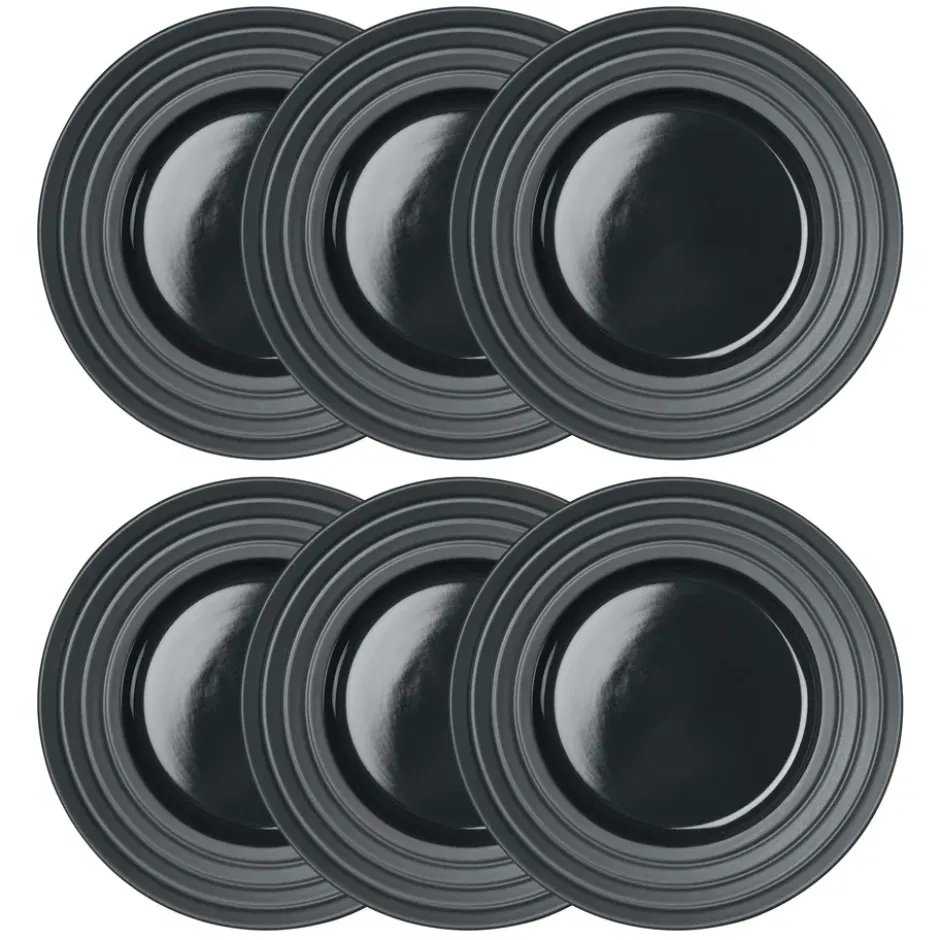 Lines tallrik Ø27 cm 6-pack, Mörkgrå