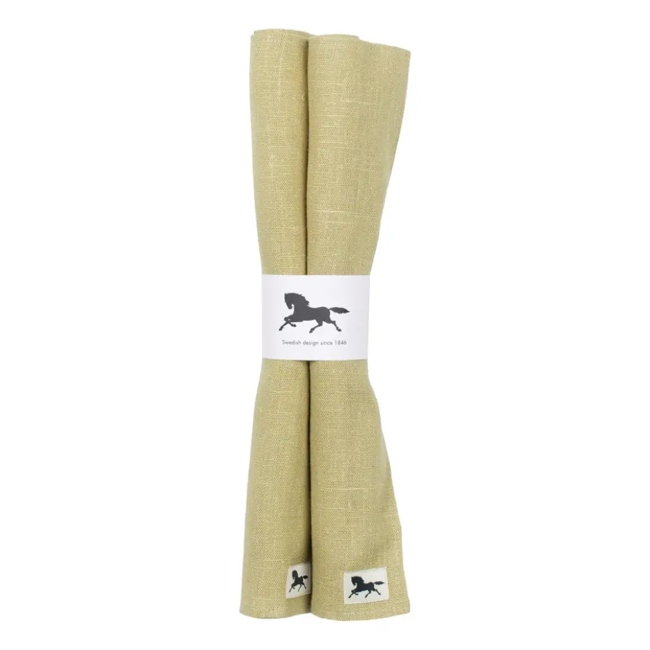 Linne bordstablett 34x45 cm 2-pack, Oliv