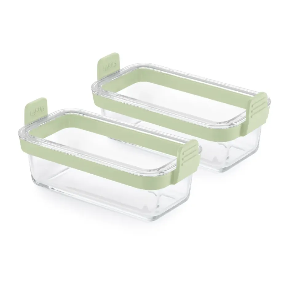 Lékué Air fryer rektangulär glasform 2-pack, Transparent