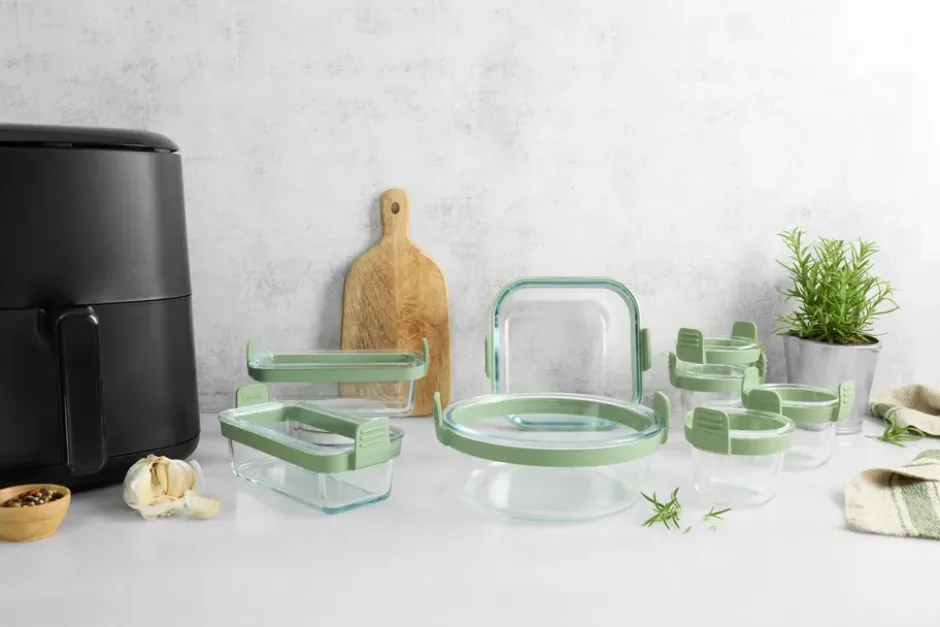 Lékué Air fryer rektangulär glasform 2-pack, Transparent