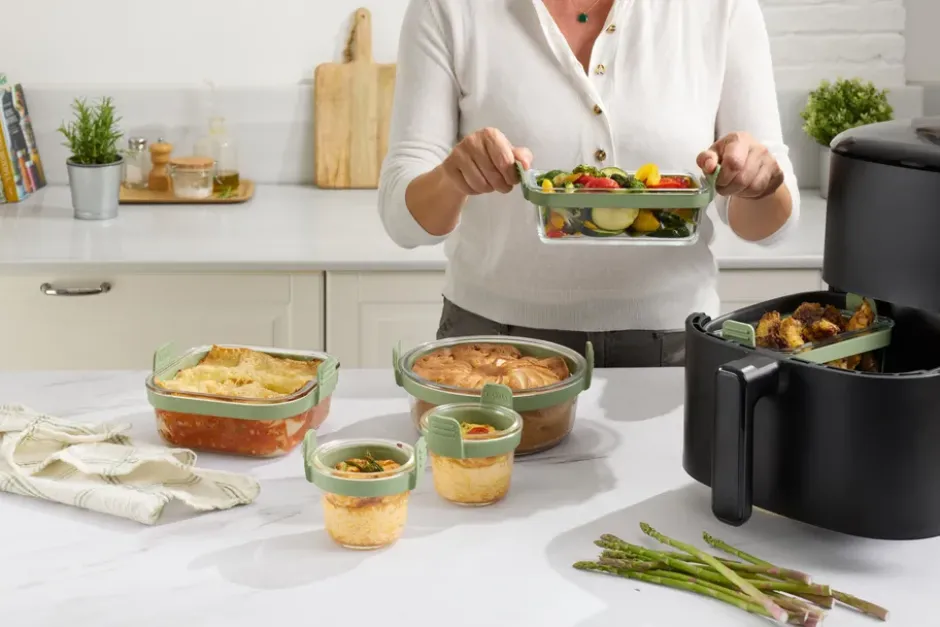 Lékué Air fryer rektangulär glasform 2-pack, Transparent