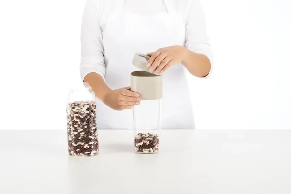Lékué flip förvaringsburk stor, Beige