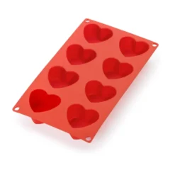 Lékué hjärtform silikon 8 st, Röd