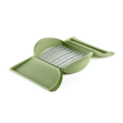 Lékué ångkokare, Grön, med bricka, 4-pack