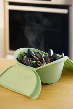 Lékué ångkokare, Grön, stor, 2-pack
