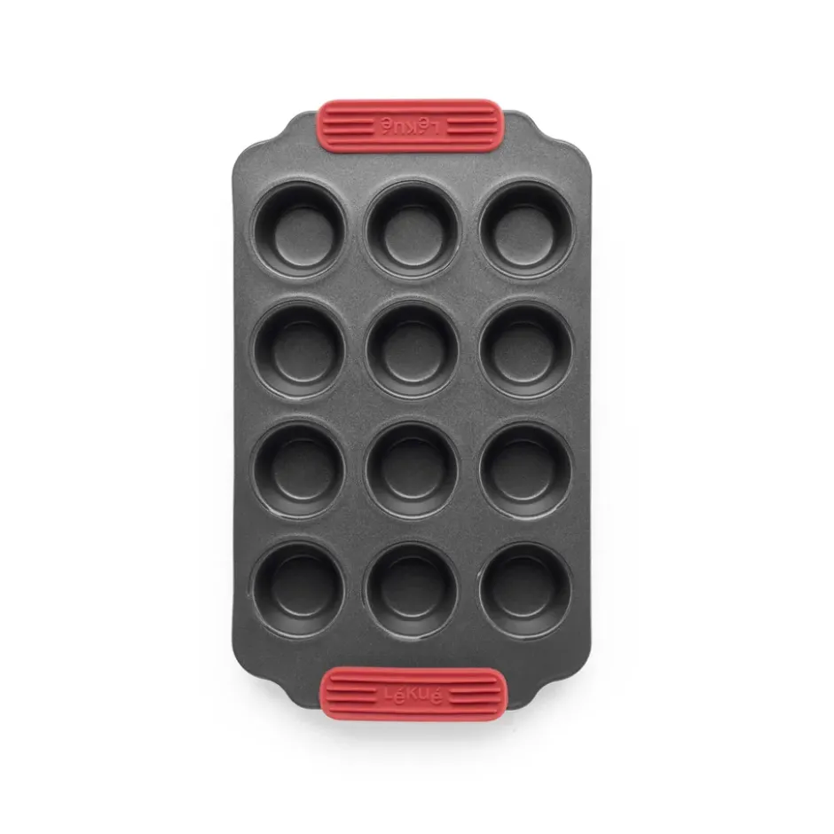 Lékué non stick mini muffinsform 12 st, Röd