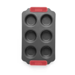 Lékué non stick muffinsform 6 st, Röd
