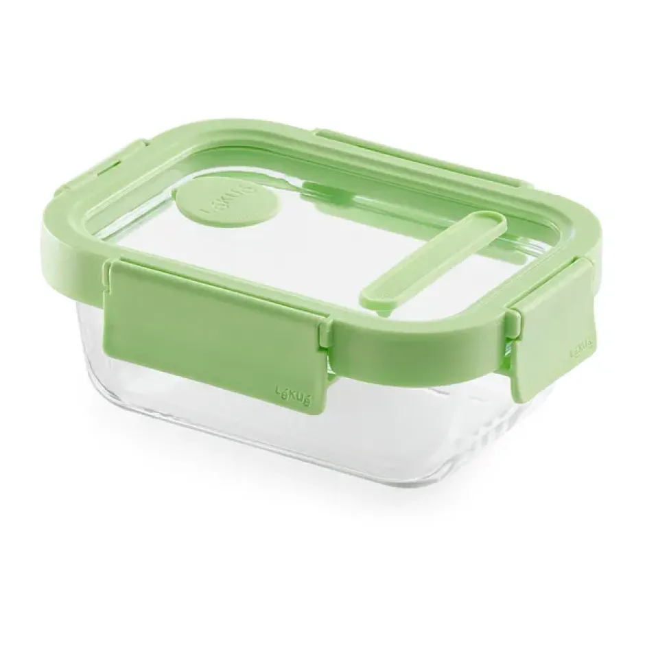 Lékué rektangulär matlåda glas 0,37 L, Grön