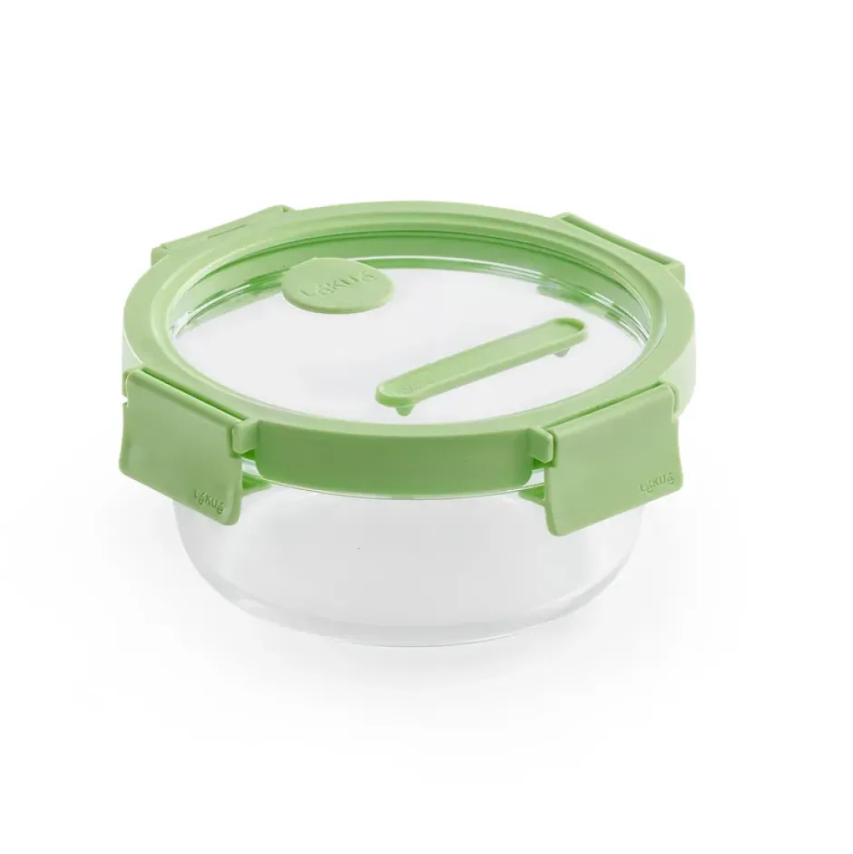 Lékué rund matlåda glas 0,65 L, Grön