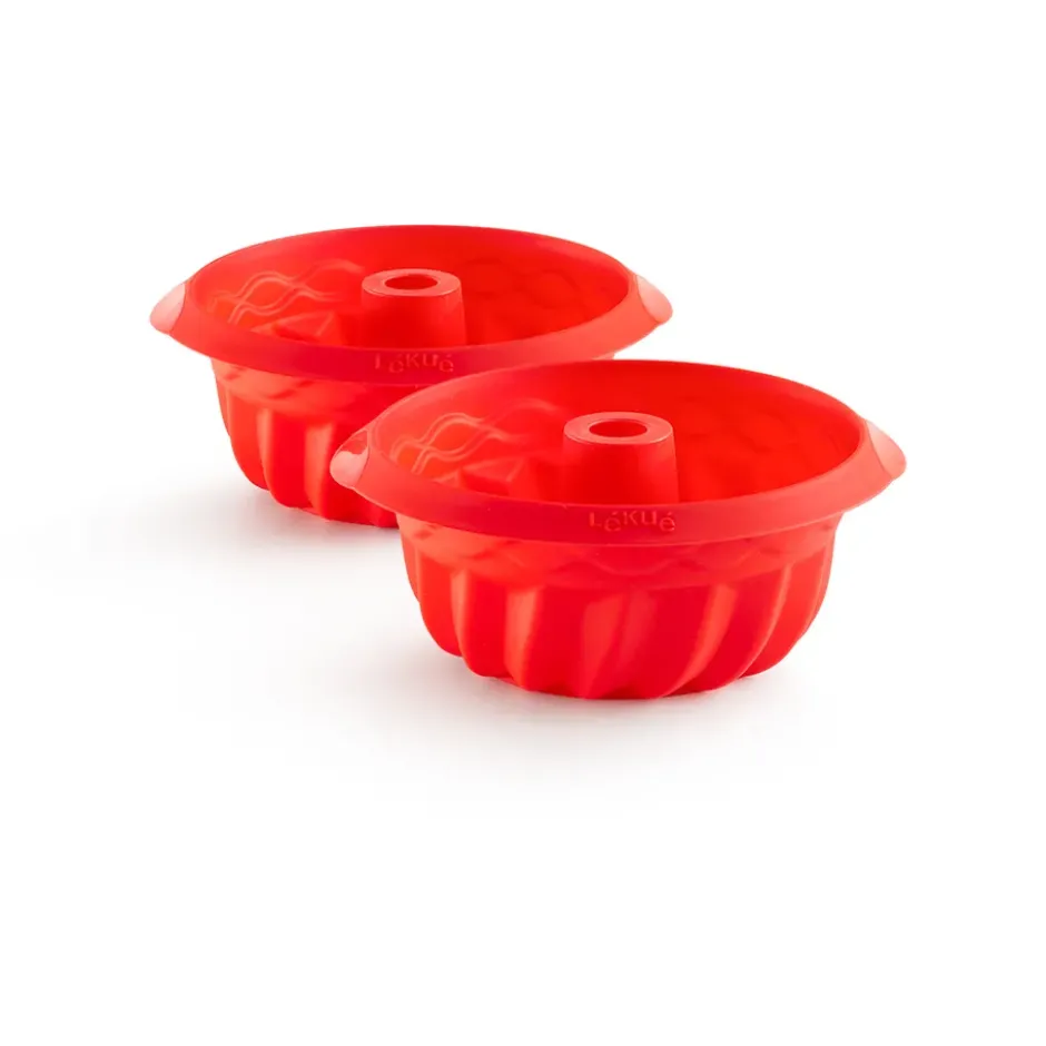 Lékué silikonformar mini savarin 2-pack, Röd