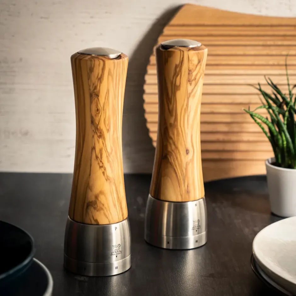 Madras Z saltkvarn 21 cm, Olive wood-stainless steel