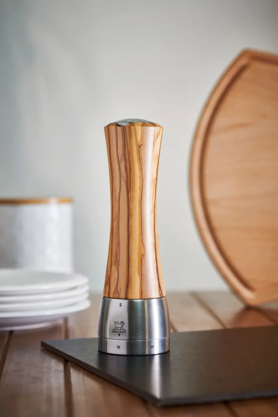 Madras Z saltkvarn 21 cm, Olive wood-stainless steel