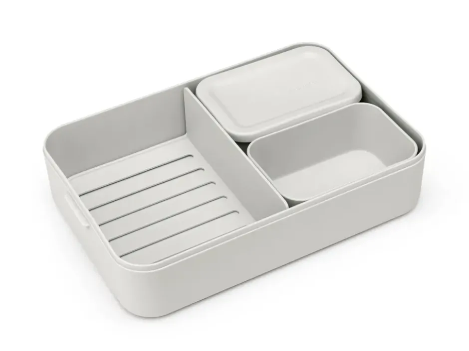 Make & Take bento matlåda stor 2 L, Ljusgrå