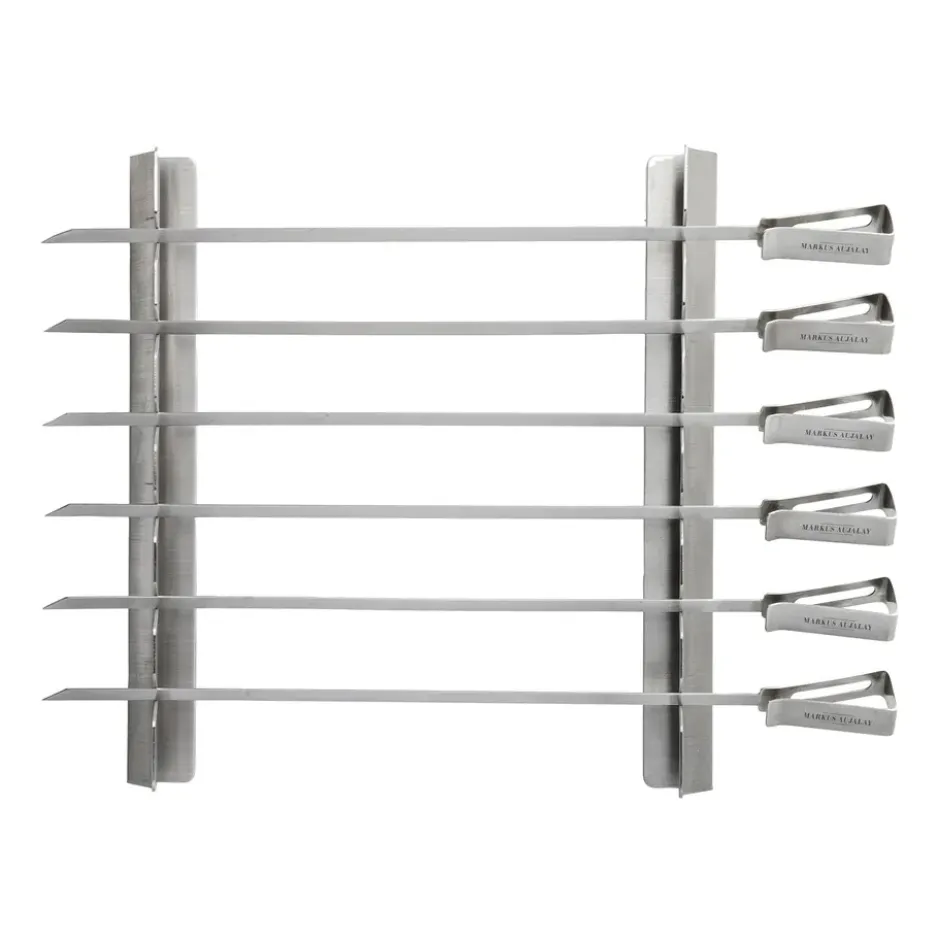 Markus grillspett 8 delar 16x37 cm, Silver