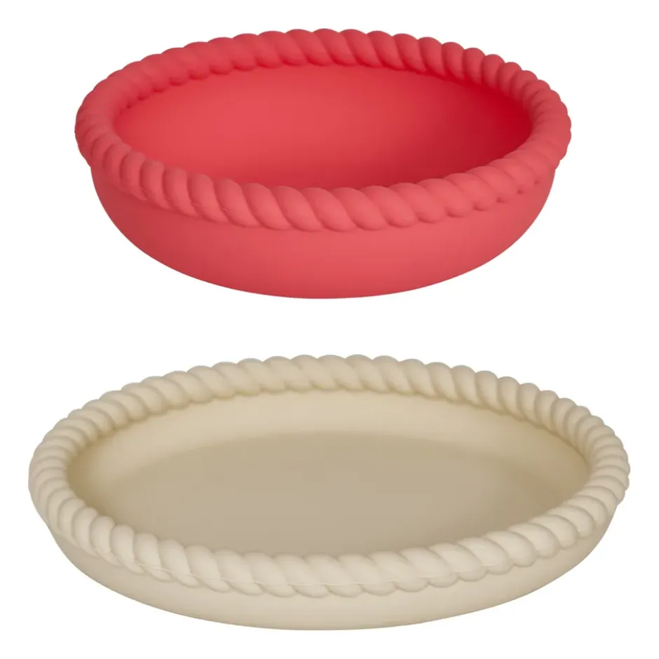 Mellow tallrik och skål, Vanilla-CherryRed